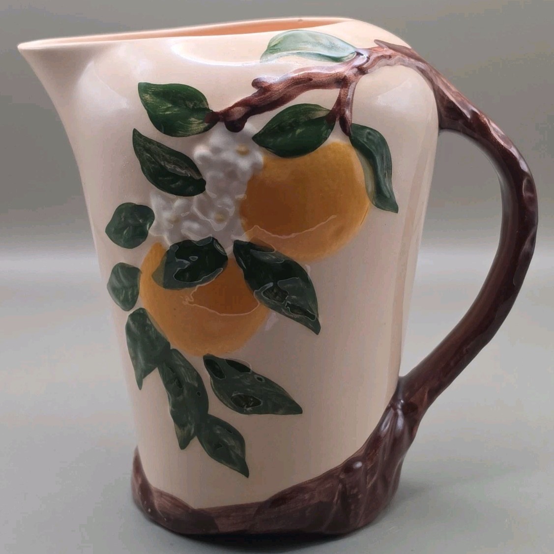 Vintage Orchard Dinnerware Orange Blossom Pitcher Ceramic Hand Painted