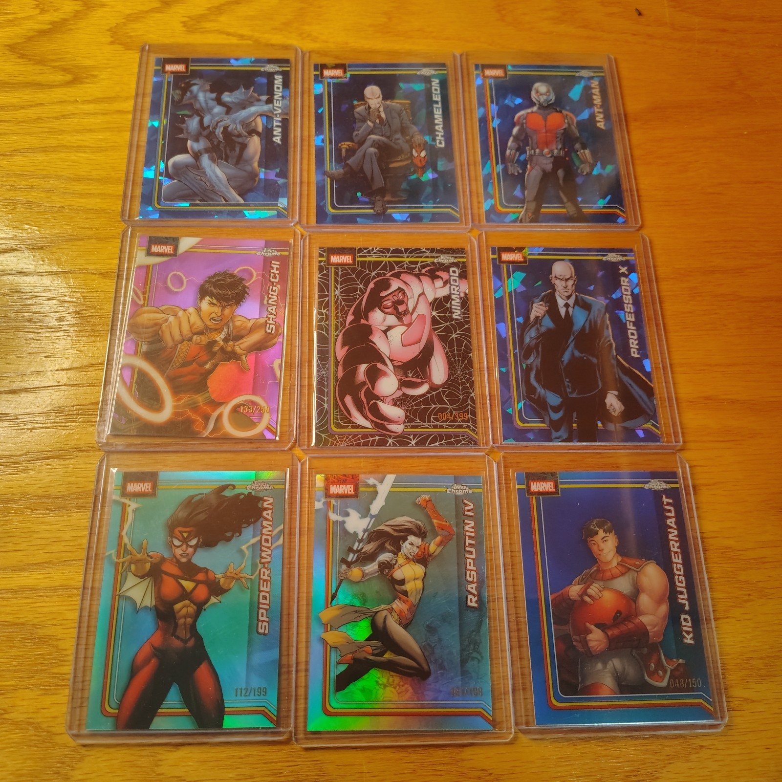 2026 Marvel Topps Chrome Lot of 9 Cards - Numbered & Sapphire 