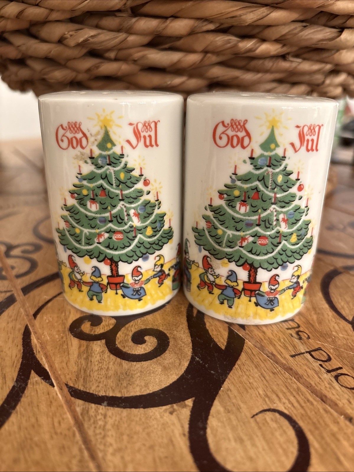 1960’s Vintage BERGGREN Swedish Salt & Pepper Shakers Set Christmas