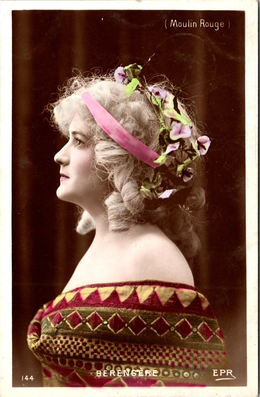 MARIE MARVILLE AS “BERENGERE” : MOULIN ROUGE EQUESTRIAN ACT : EPR : RPPC 1908