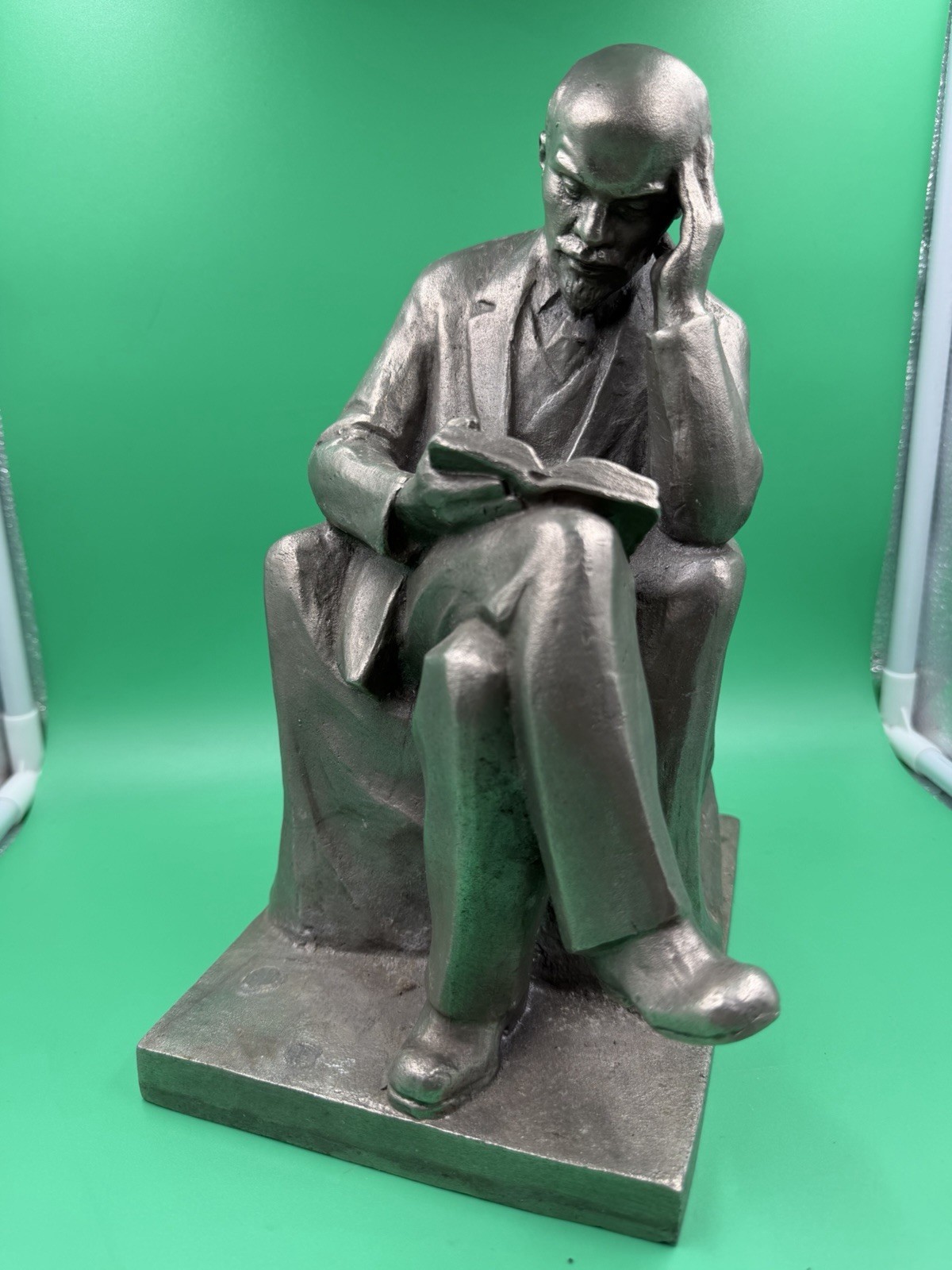 Vladimir Lenin Soviet Communism Bust Vintage Metal Statue Table Figurine USSR
