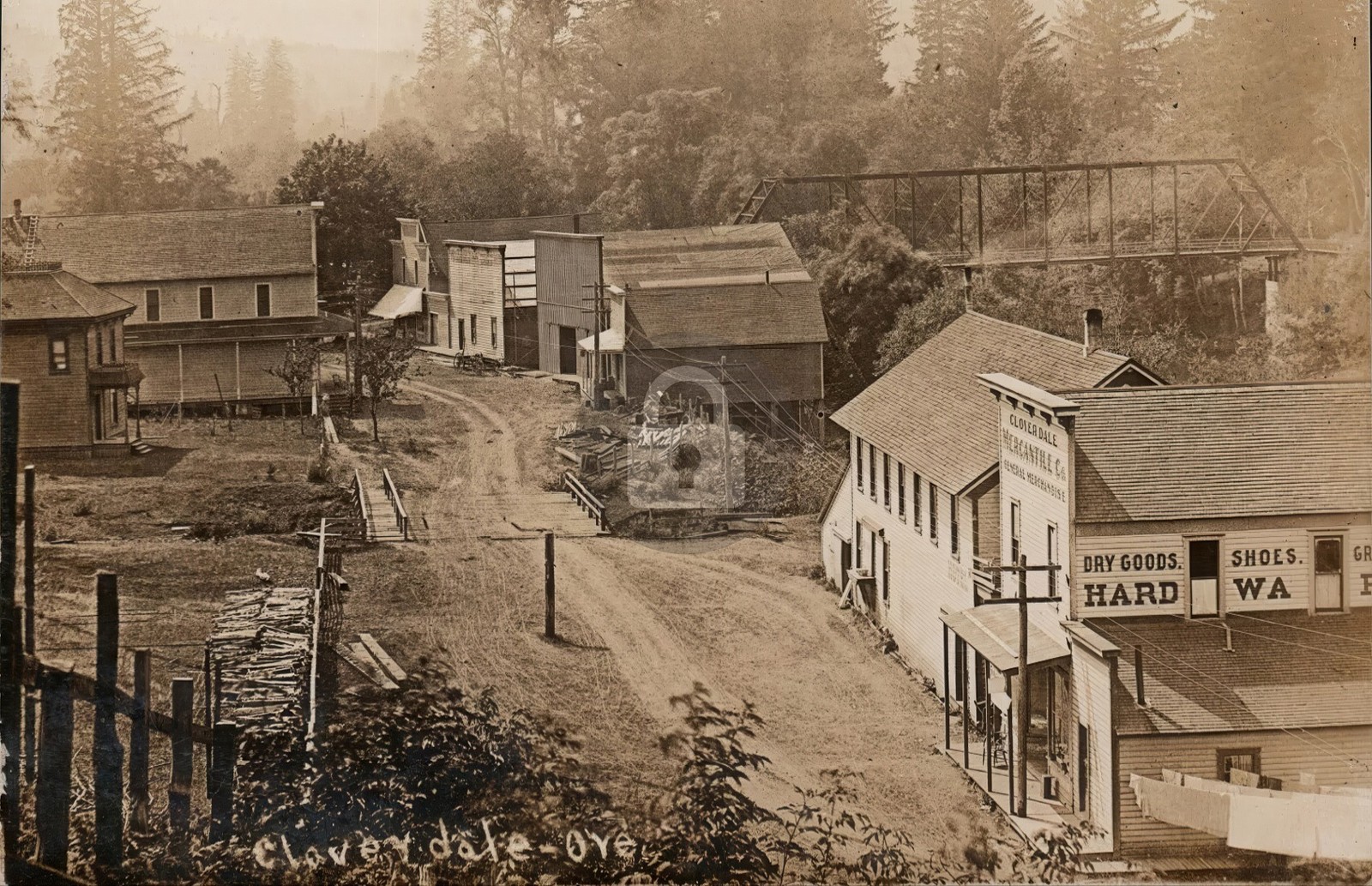Cloverdale OR Oregon Birds Eye View c1911 RPPC Photo Postcard COPY