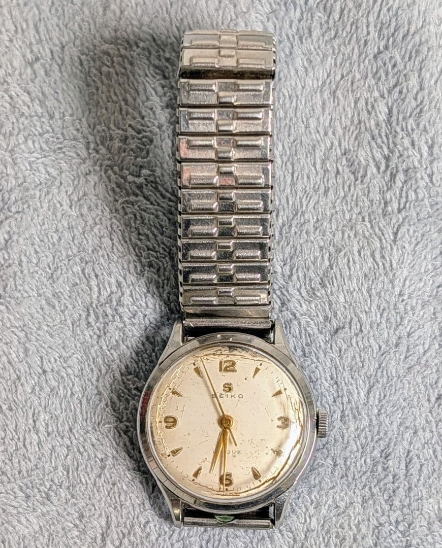 Seiko Vintage 1957 S Mark Hand-Wound Watch, Working, Rare, Antique Condition