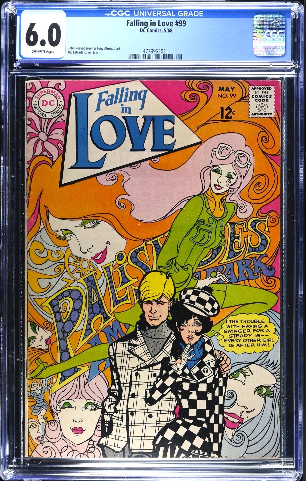 Falling in Love #99 CGC 6.0 OW DC Comics 1968 *Classic Psychedelic Romance Cover