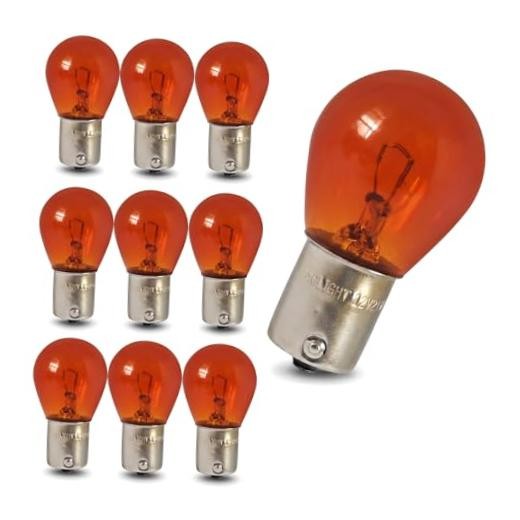 1156 Turn Signal Light, 12V 21W P21W BA15S Halogen Bulb, High 10 PCS Amber 1156 Turn Signal Light, 12V 21W P21W BA15S Halogen Bulb, High 10 PCS Amber