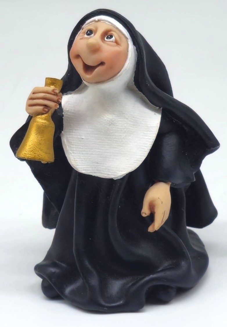Sister Folk Catholic Nun Figurine Ringing Gold Bell 1999 GC Maureen Carlson