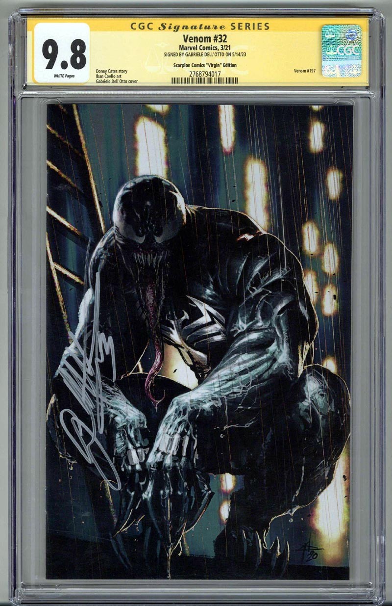 VENOM #32 CGC 9.8 SS SIGNED GABRIELE DELL'OTTO VIRGIN VARIANT LOW POP RARE