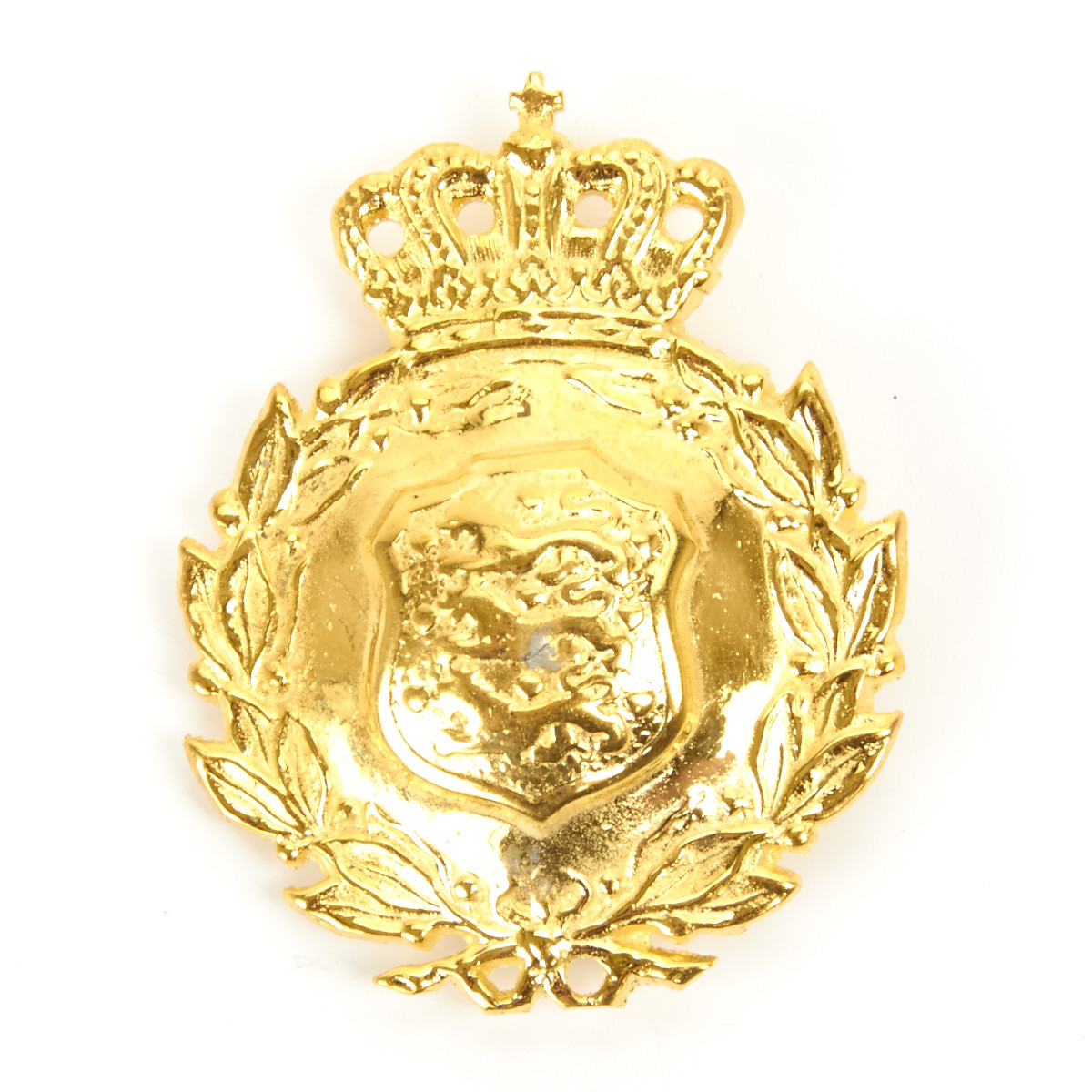 Danish Model 1923 Helmet Brass Parade Badge