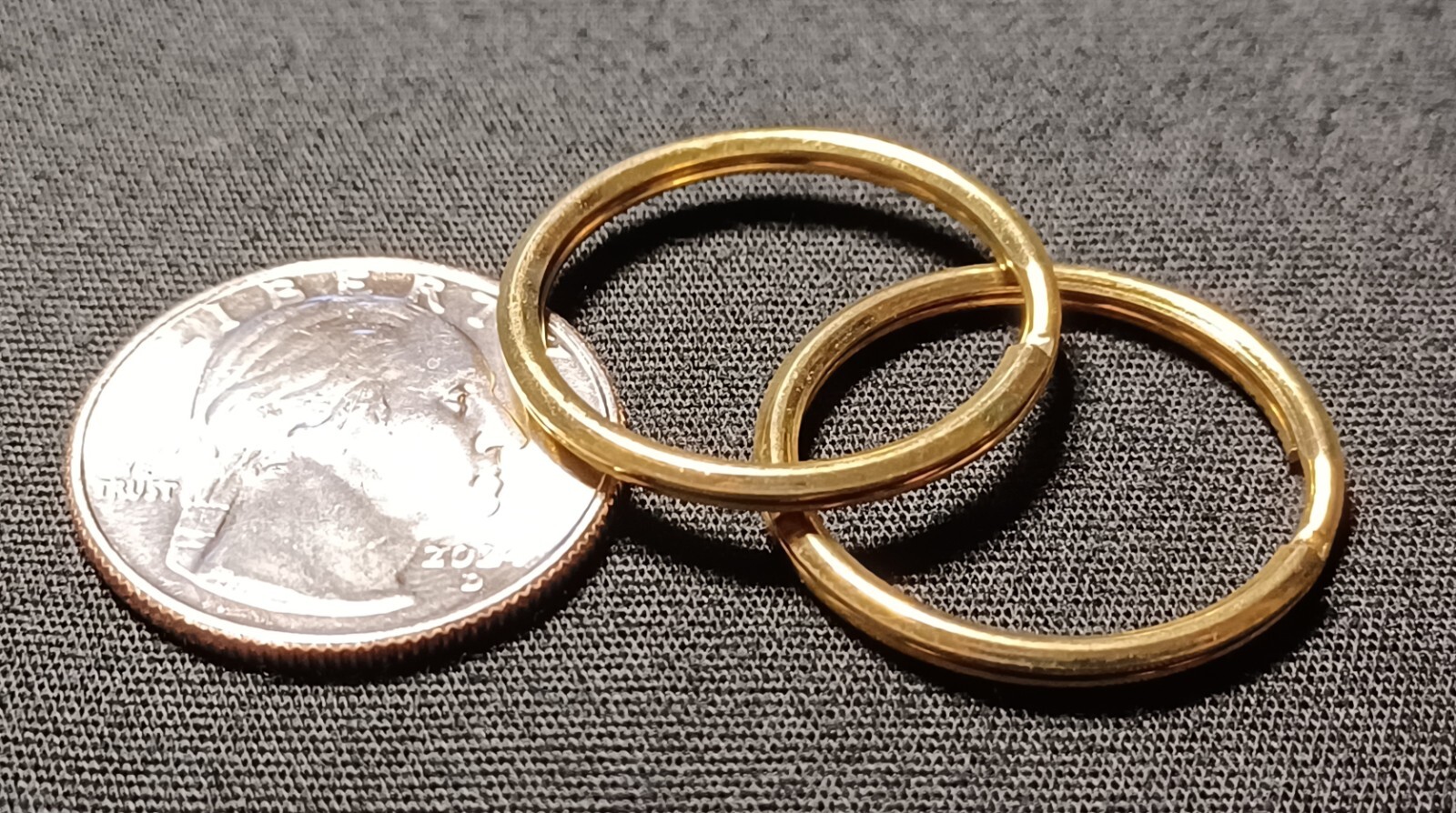 (2) Brass Rounded 1 Inch(24mm) Split Ring Rounded Key Rings Key Holders (2) Brass Rounded 1 Inch(24mm) Split Ring Rounded Key Rings Key Holders
