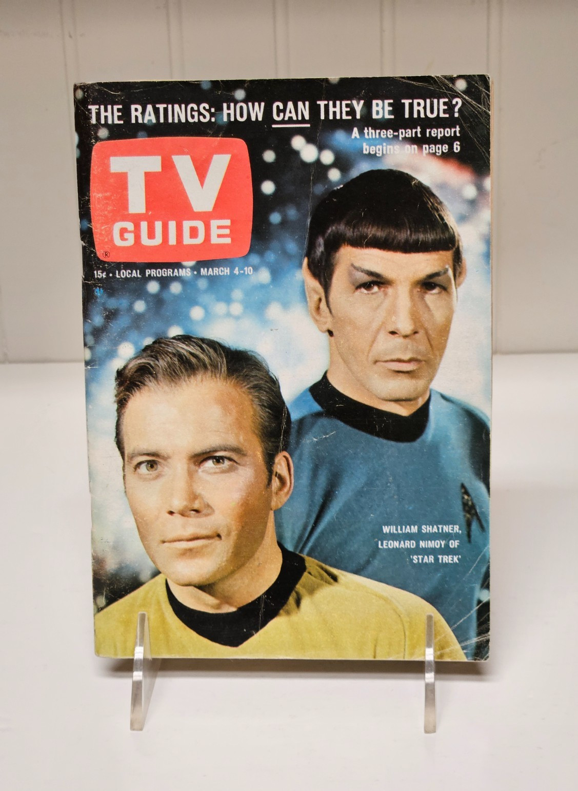 Vintage Star Trek TV Guide, 1967 Rare First Cover-NIMOY-SHATNER No Label