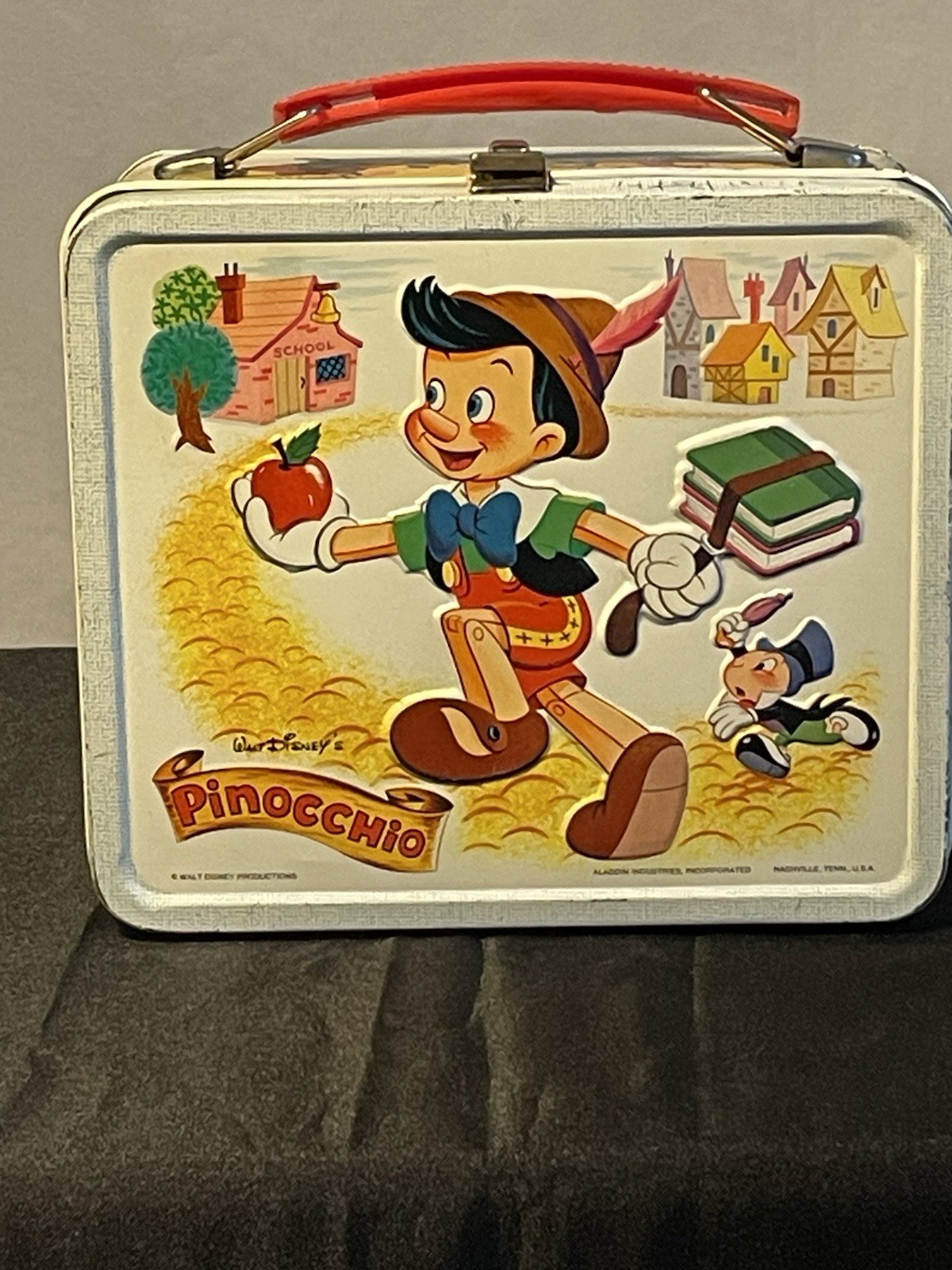 Vintage 1971 Disney Pinocchio Metal Lunchbox Aladdin Industries VG One Owner