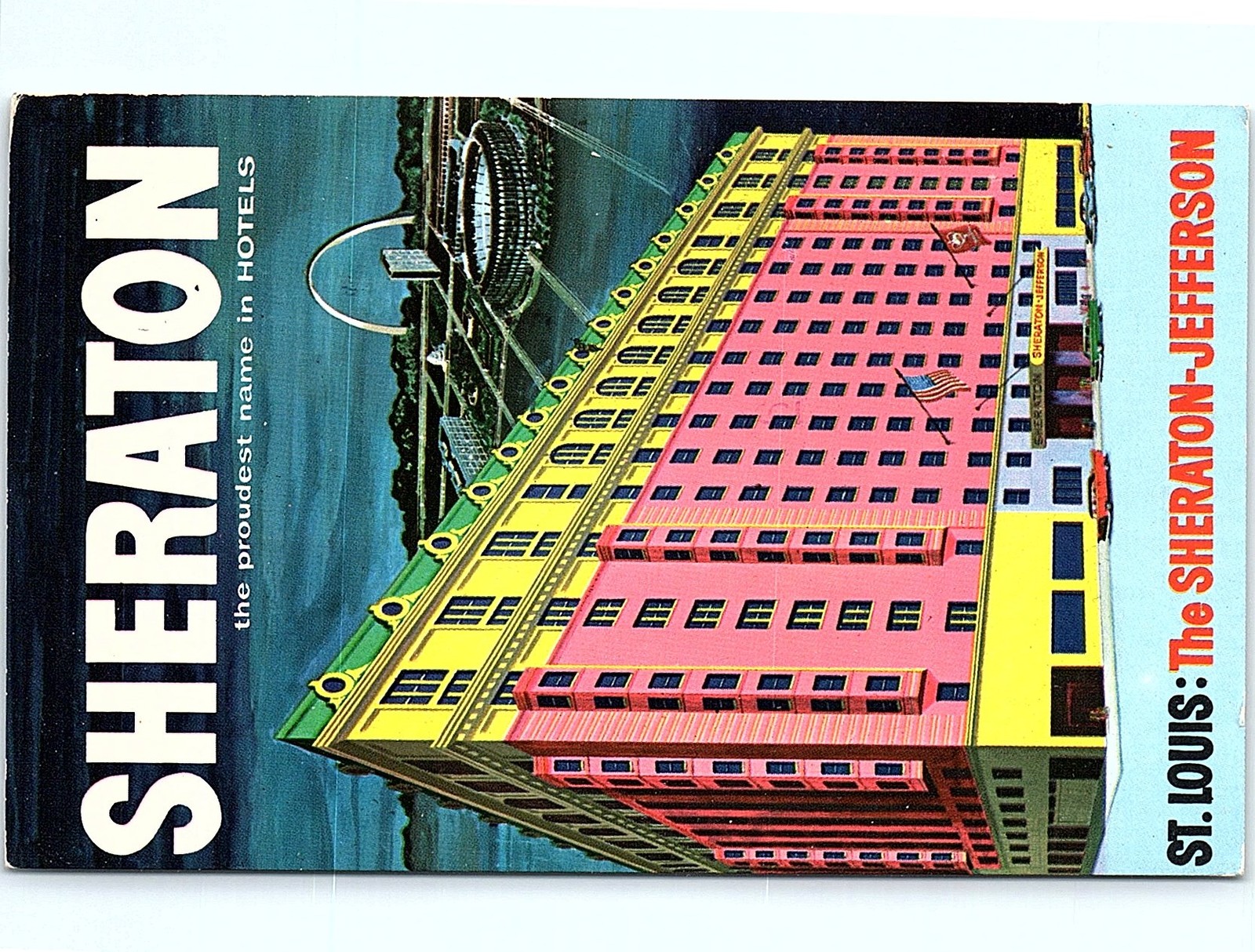 1963 St. Louis Sheraton-Jefferson Hotel chrome postcard