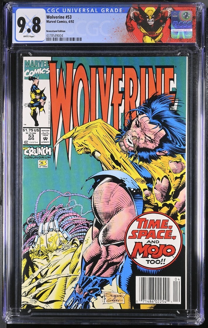 Wolverine #53 newsstand CGC 9.8 W custom label 1992 Mojo Hama Silvestri