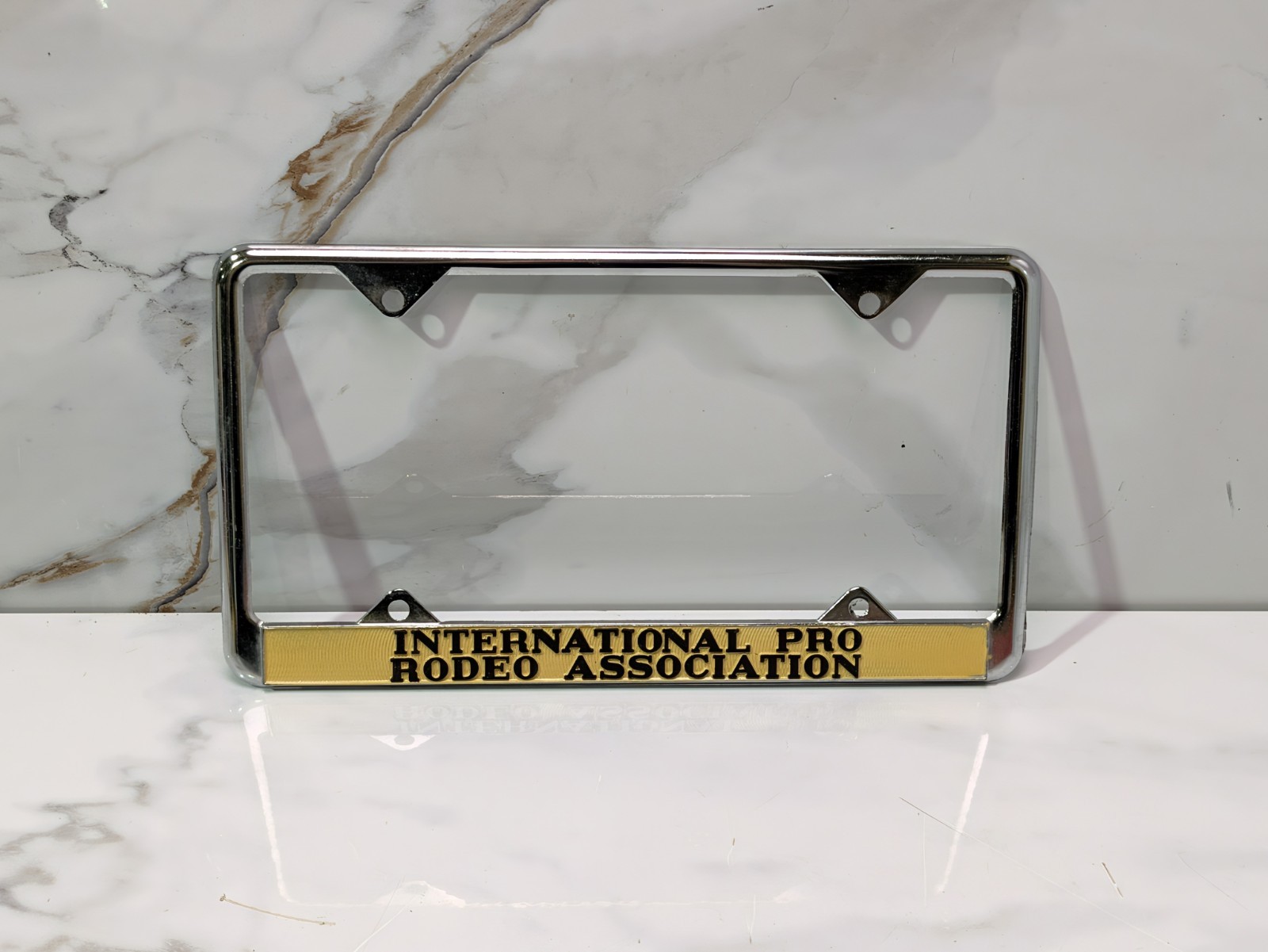 NOS Vintage International Pro Rodeo Association License Plate Frame IPRA 1980s