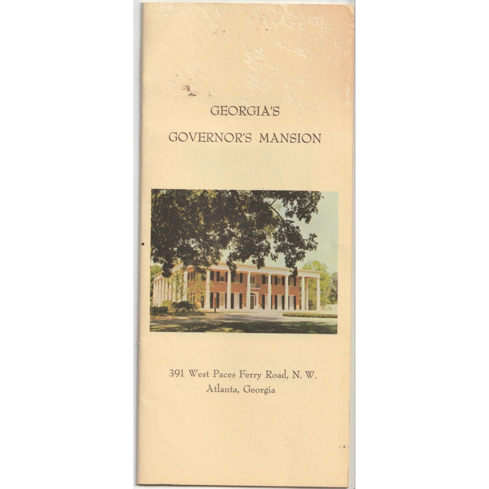 Vintage Georgia Governors Mansion Brochure Jimmy Carter First Family Atlanta GA