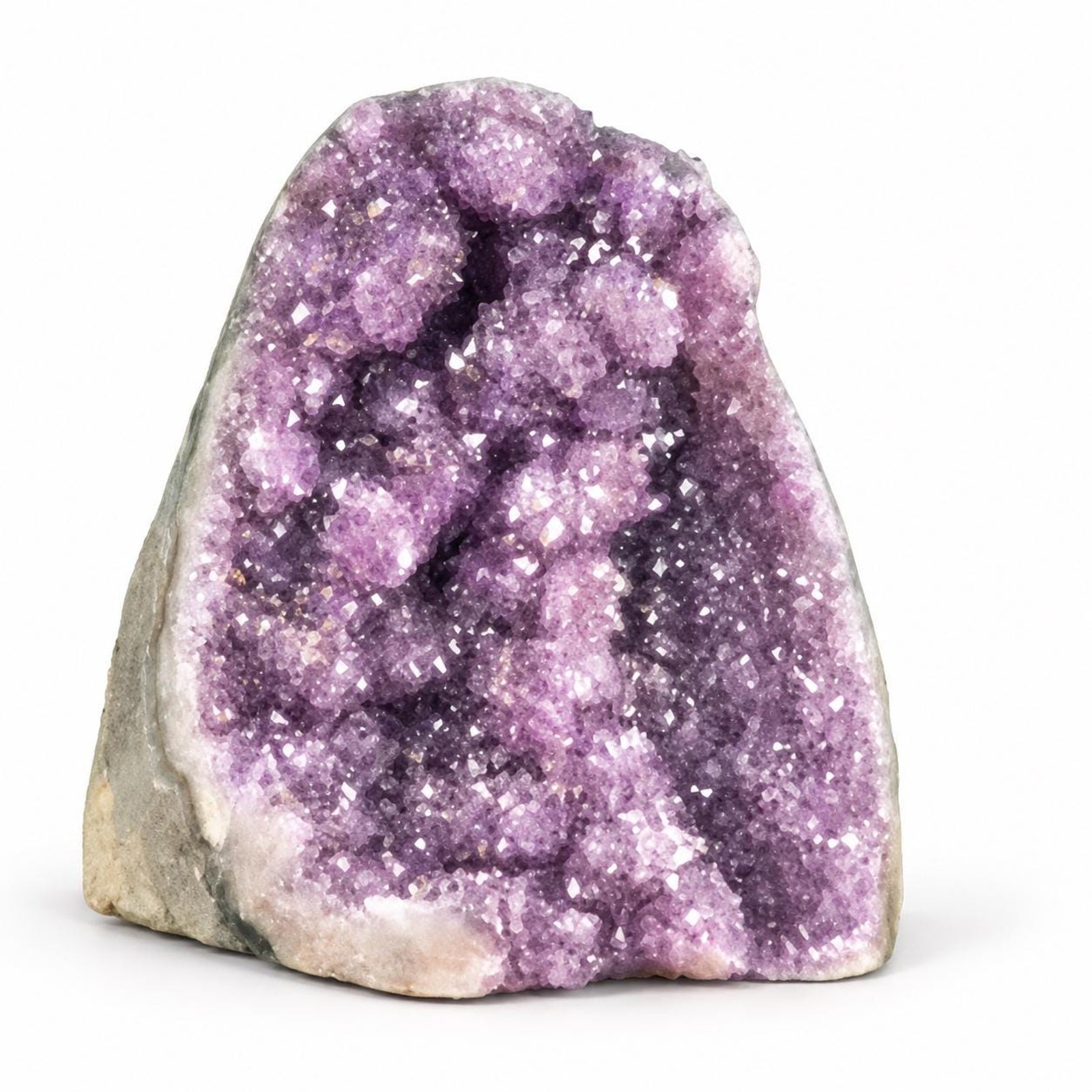 Large Brazilian Amethyst Geode, 4 lb Deep Purple Crystal Cluster, Cut Base