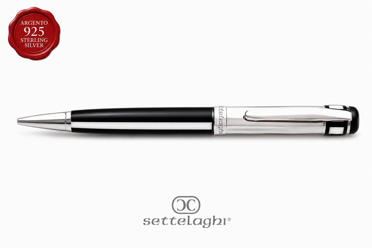 Sfera Pen Settelaghi Ballpoint Pen 925 Silver Mother of Pearl Resin