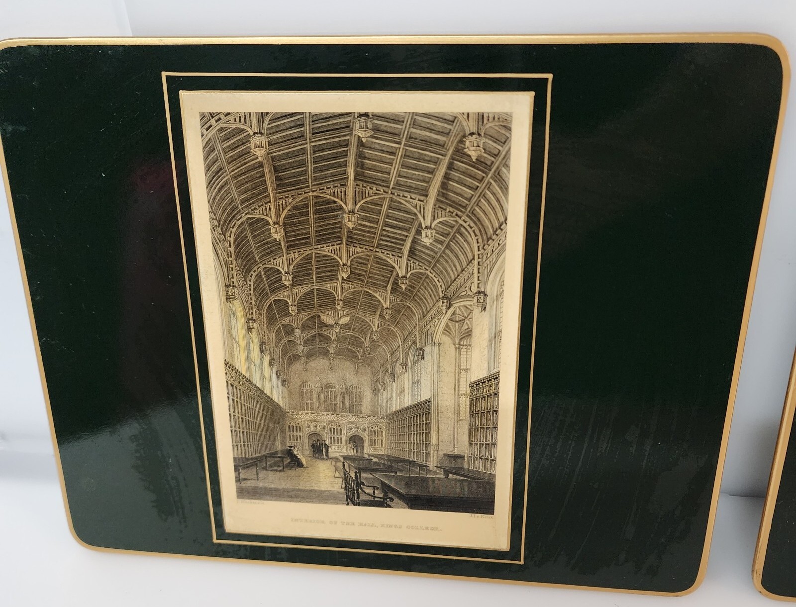 Vintage English Kings Interior College Souvenir Trivet Hot Plate 1970s 