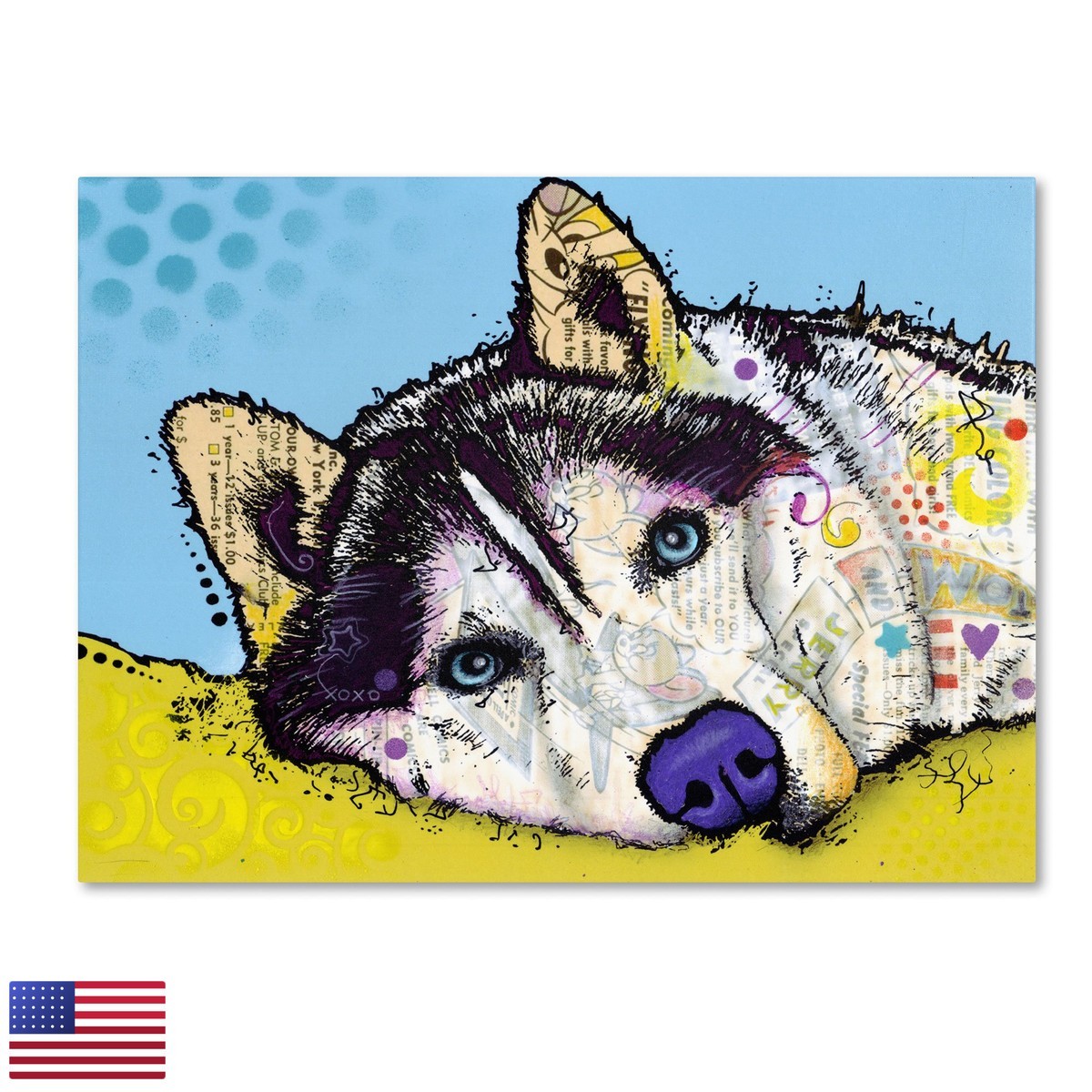 Trademark Fine Art Siberian Husky II Dean Russo 14 x 19-Inch