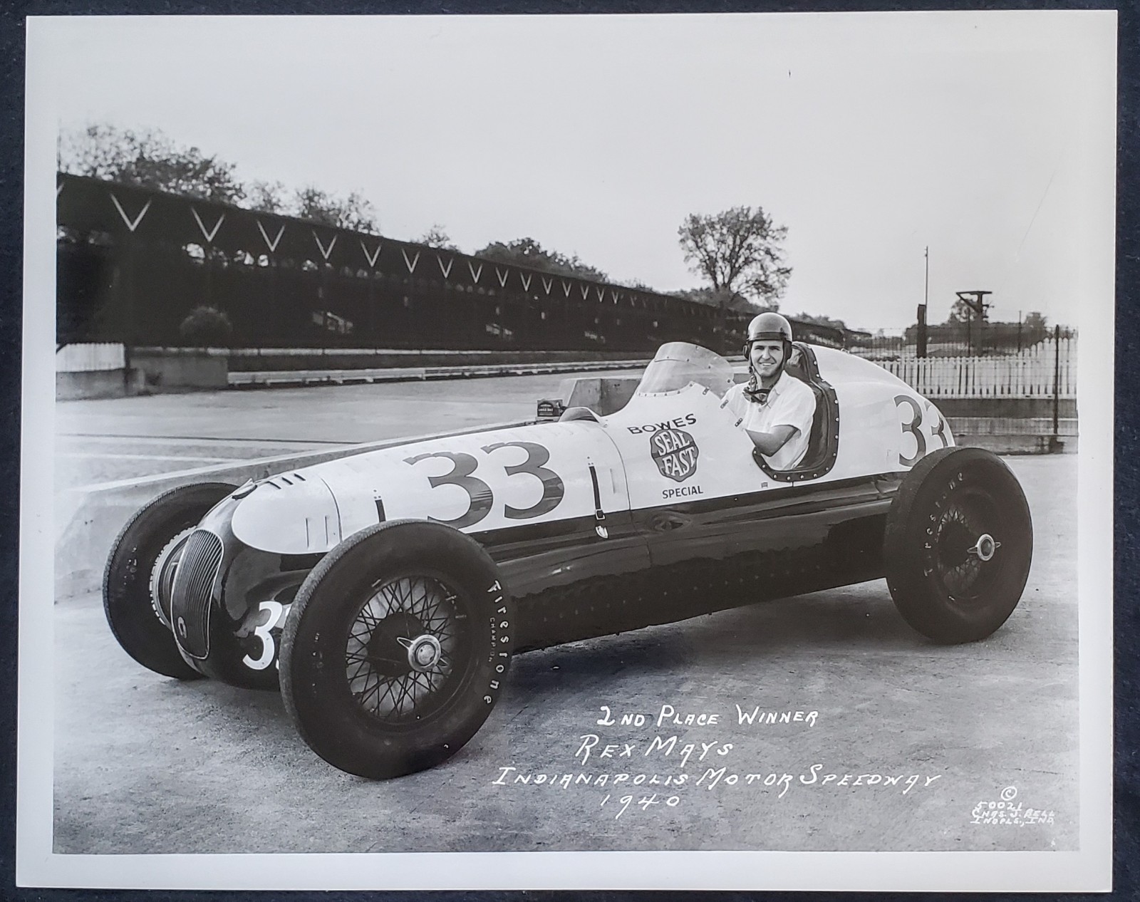 1940 Rex Mays 2nd Place Indianapolis Indy 500 Official IMS IndyCar 8x10 Photo