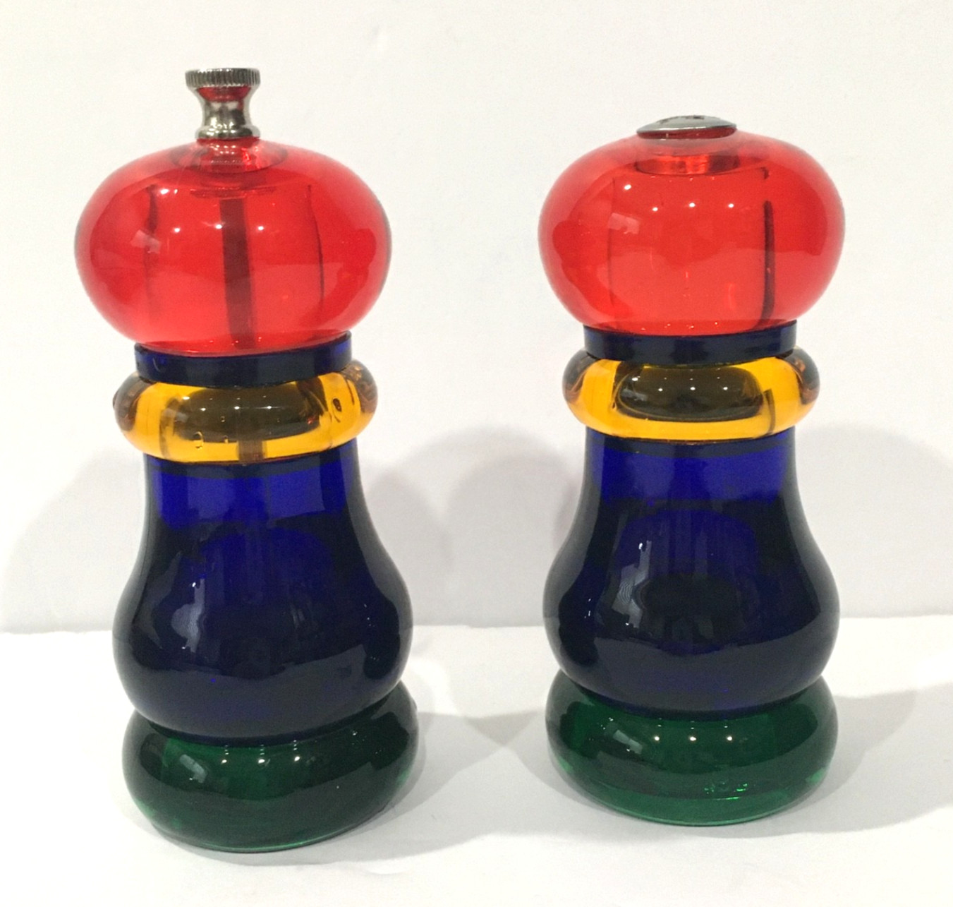 Vtg Olde Thompson Acrylic Salt Shaker & Pepper Mill Ceramic Sunset Fiesta Y2K Vtg Olde Thompson Acrylic Salt Shaker & Pepper Mill Ceramic Sunset Fiesta Y2K