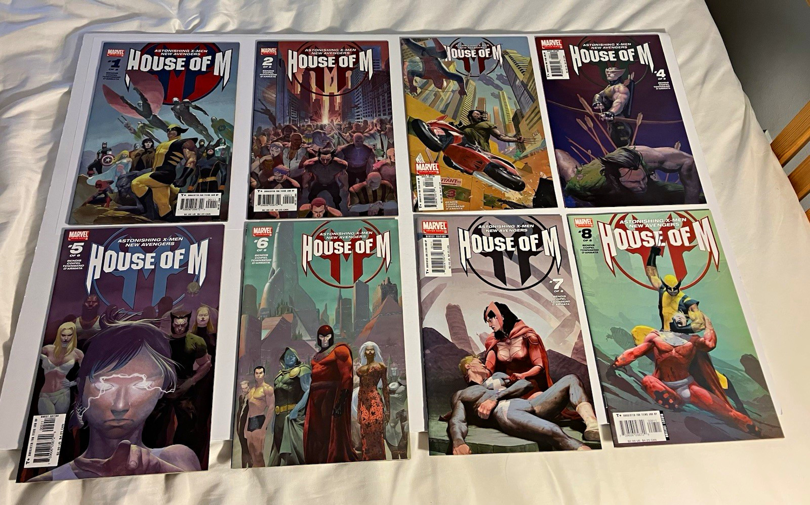 Marvel Comics House of M Comic Book Lot. Bendis. Complete H of M 1-8 and more
