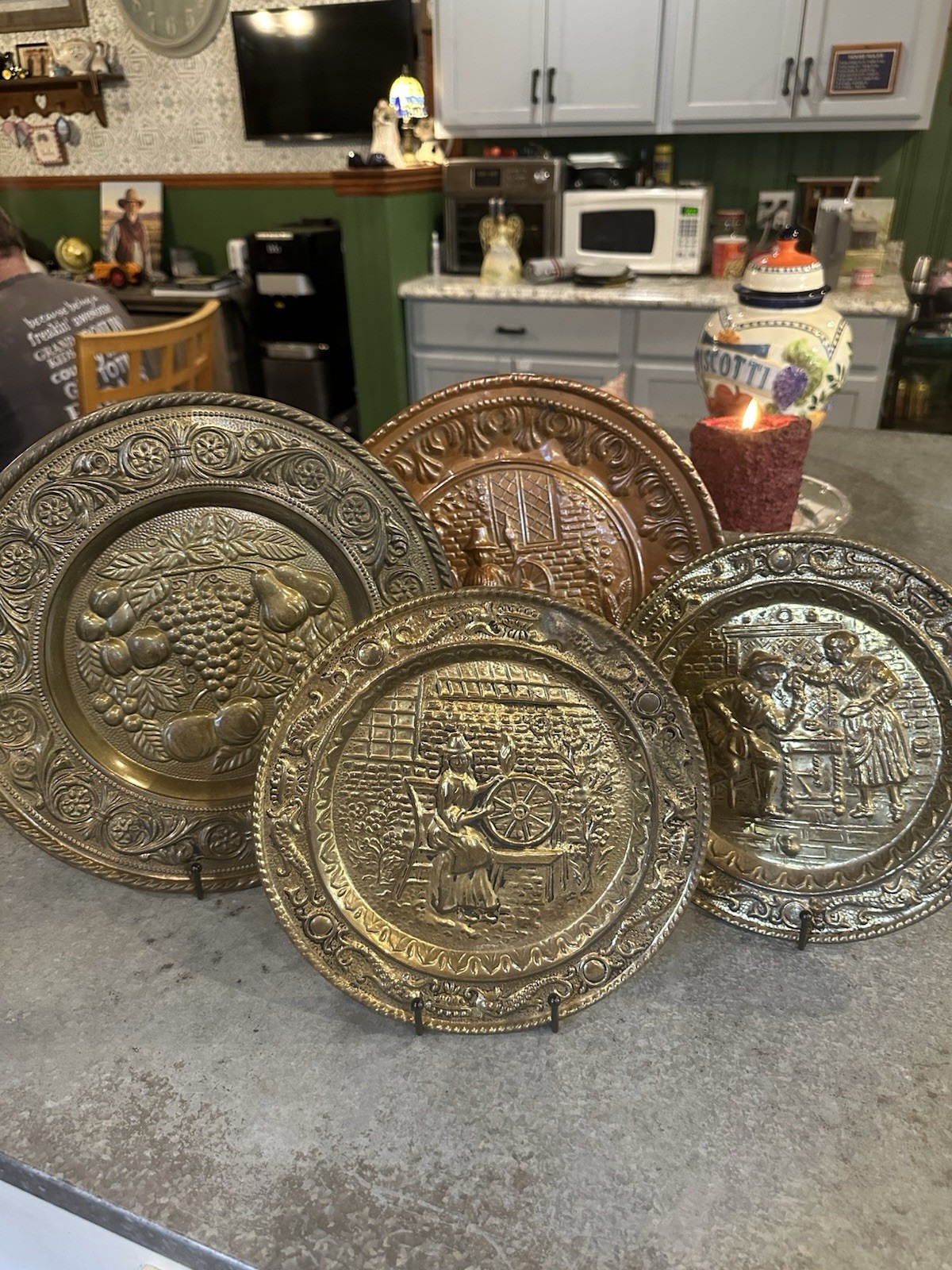 Lot Of 4 Peerage Brass Engraved Plates