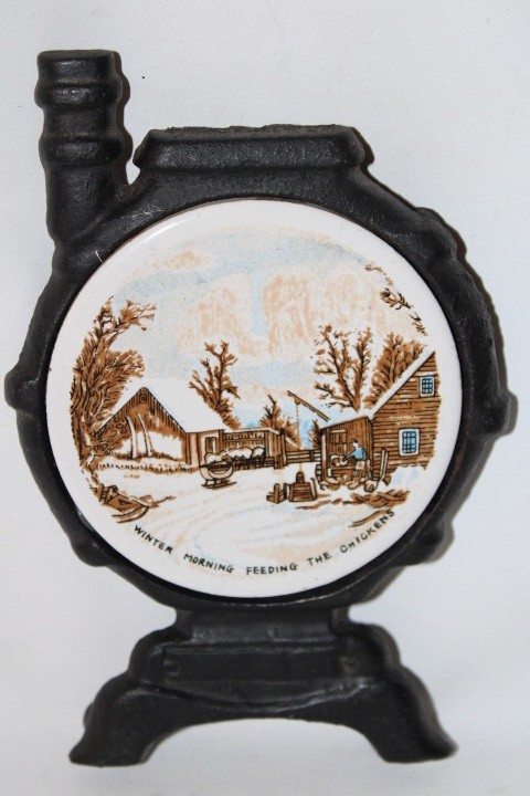Vintage Cast Iron Ceramic Tile Trivet Pick One