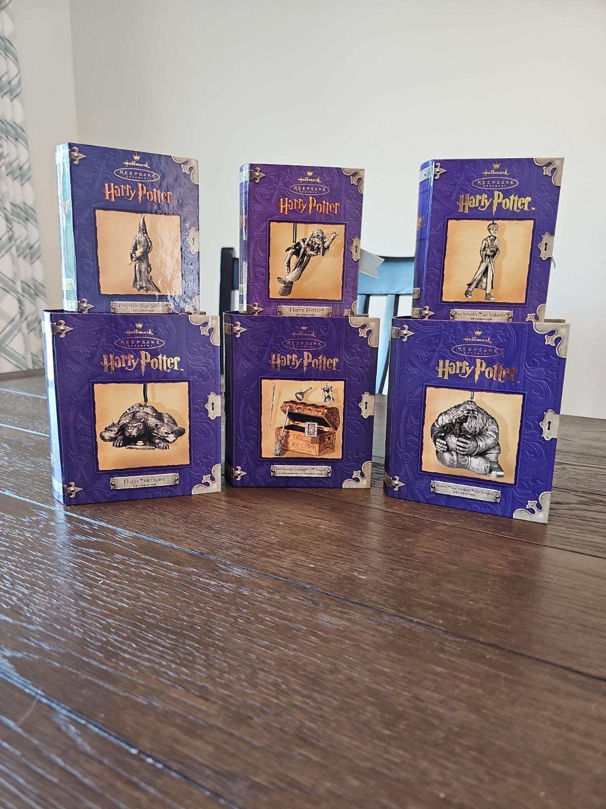 Vintage Hallmark Keepsake Harry Potter Pewter Ornament Lot Set Of 6 Boxed