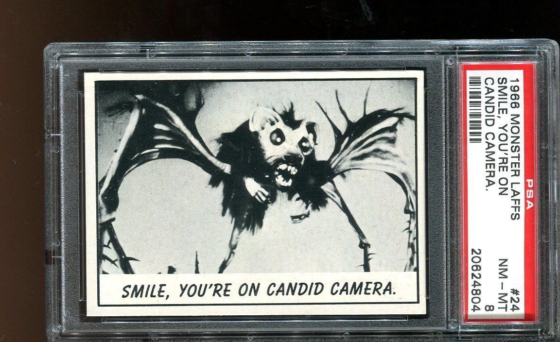 1965 65 TOPPS MONSTER LAFFS #24 CANDID CAMERA PSA 8 NM/MT 1965 65 TOPPS MONSTER LAFFS #24 CANDID CAMERA PSA 8 NM/MT