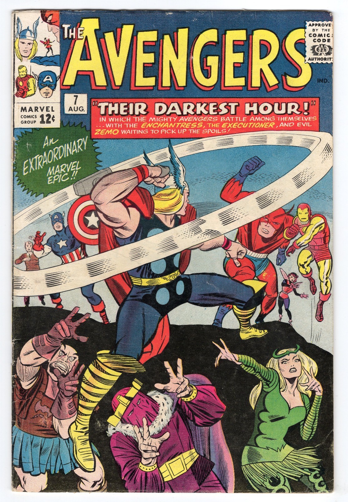 Avengers 7 1964 Marvel Comics VG+ 4.5 Captain America Baron Zemo Enchantress