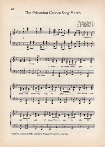 PRINCETON UNIVERSITY Original Vintage Fight Song Sheet c 1941 \