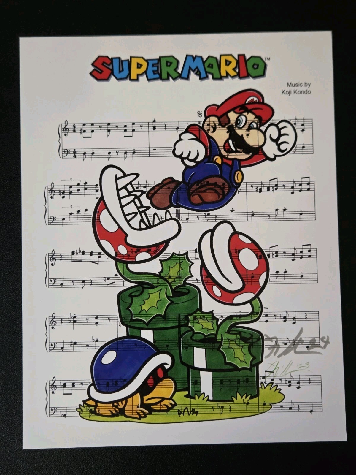 William O’Neill Signed Super Mario Art Print 8.5x11 SWAU Authenticated Nintendo