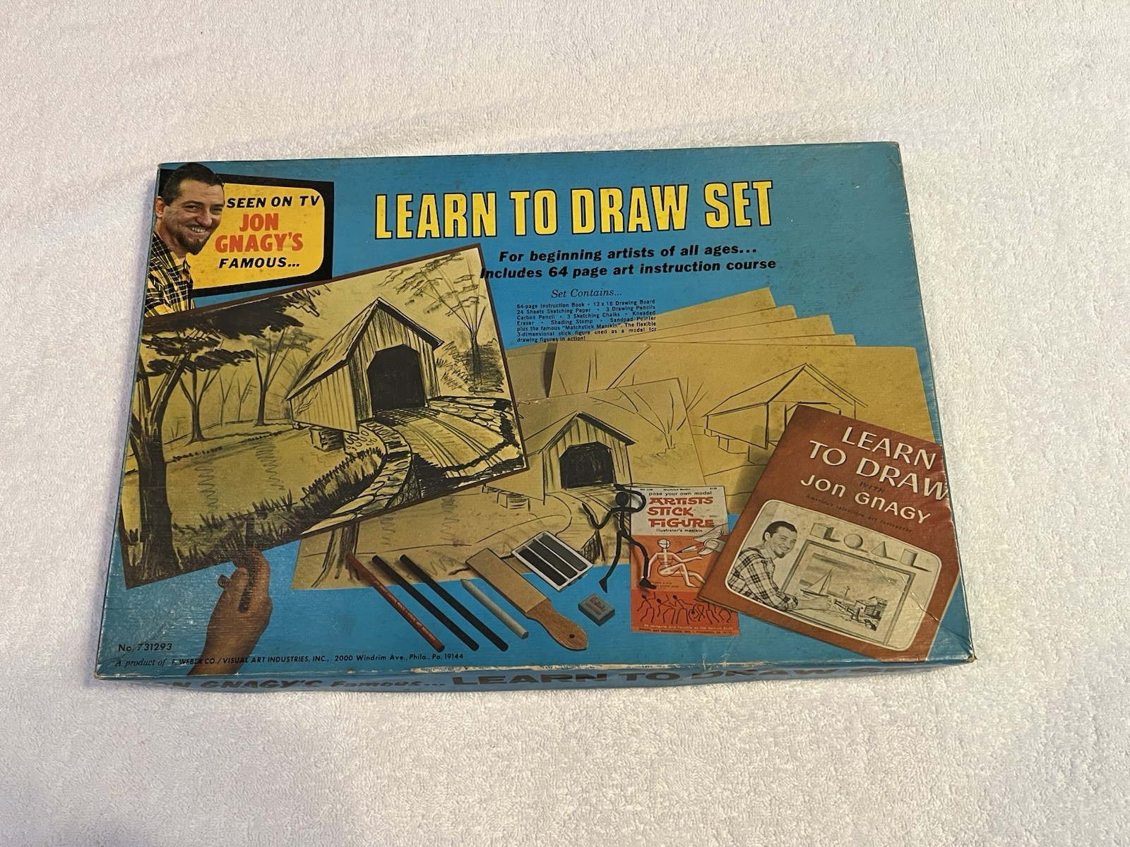 Vintage Jon Gnagy\'s Famous Learn to Draw Set for Beginning Artists 731293 *READ*
