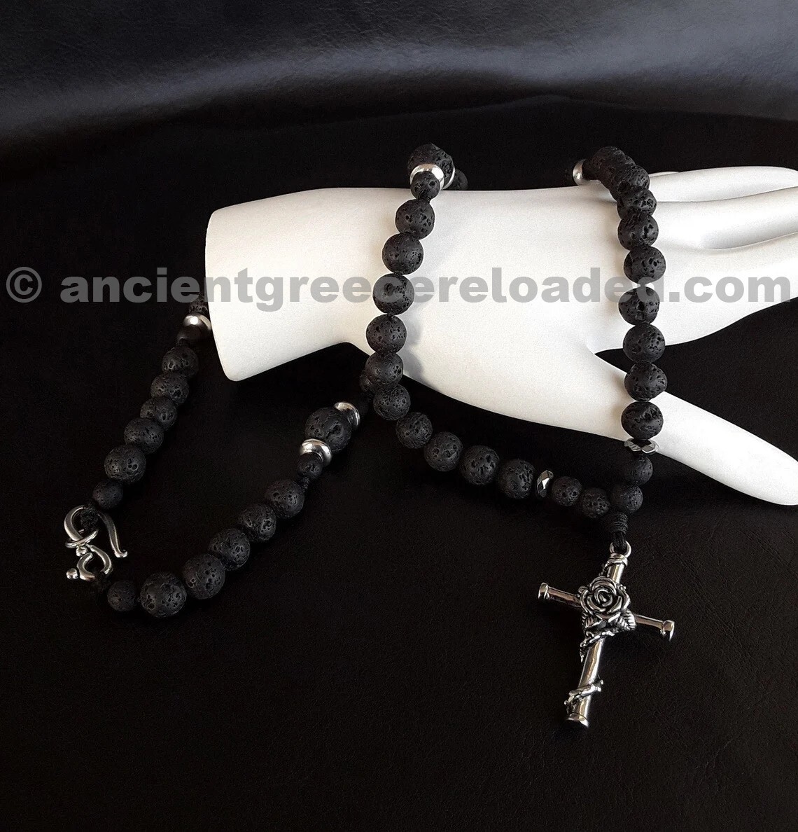 Rosicrucian 5 Decade Catholic Rosary, 925 pure Silver, Rosicrucian Cross Pendant