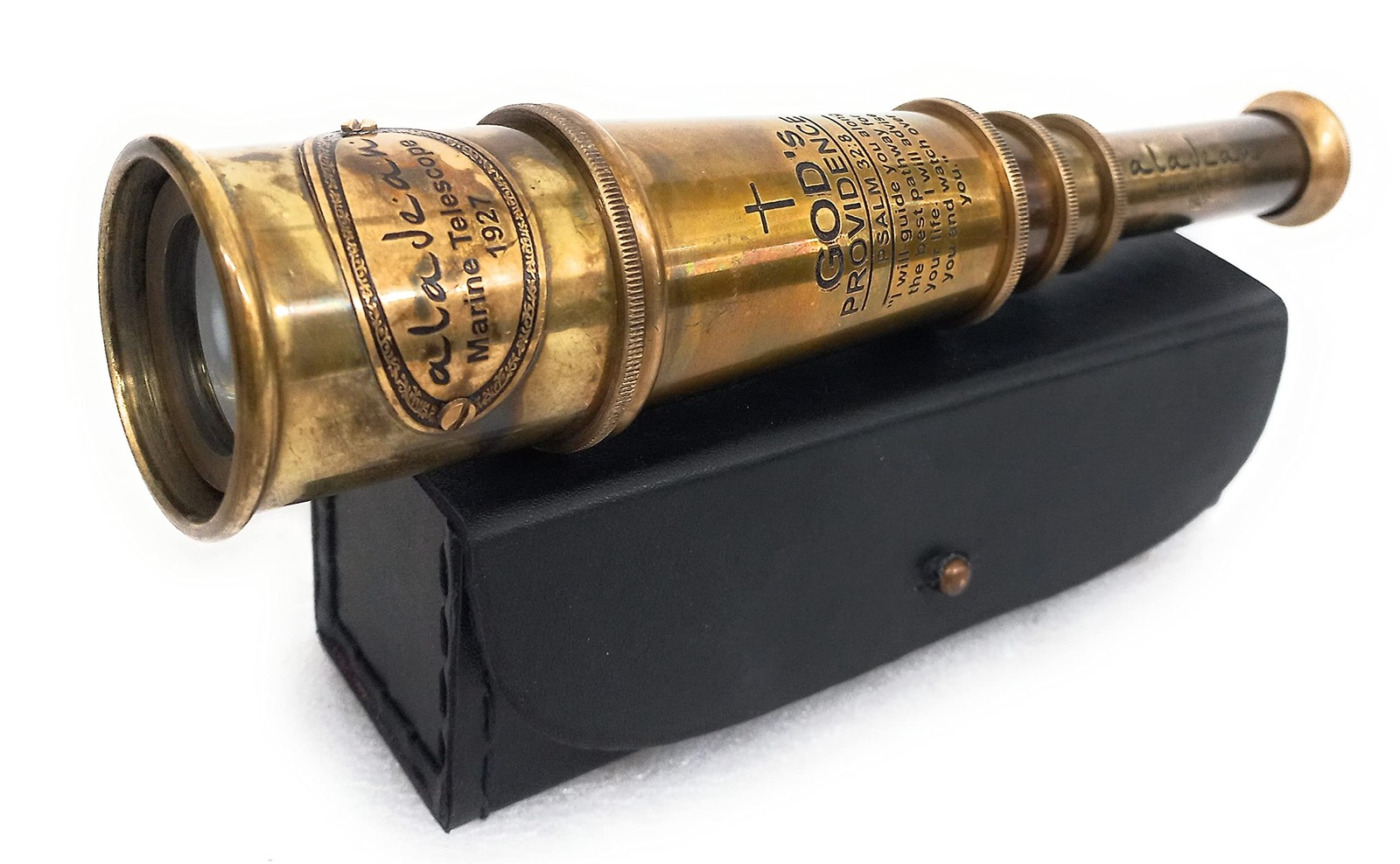 ALADEAN Vintage Spyglass Telescope Engraved Psalm 328 - Find Best Pathway
