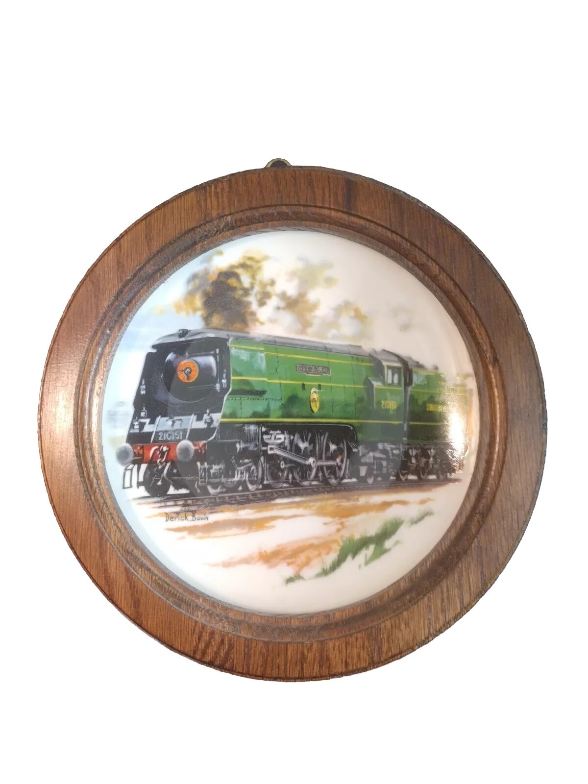 Vintage ROYAL BAREUTHER Germany Porcelain Plate Locomotive  By Derick Bown