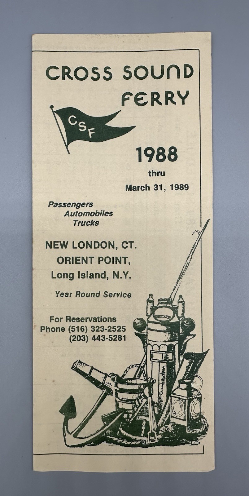 Cross Sound Ferry Schedule 1988 Connecticut Long Island Boat Boating Vintage New