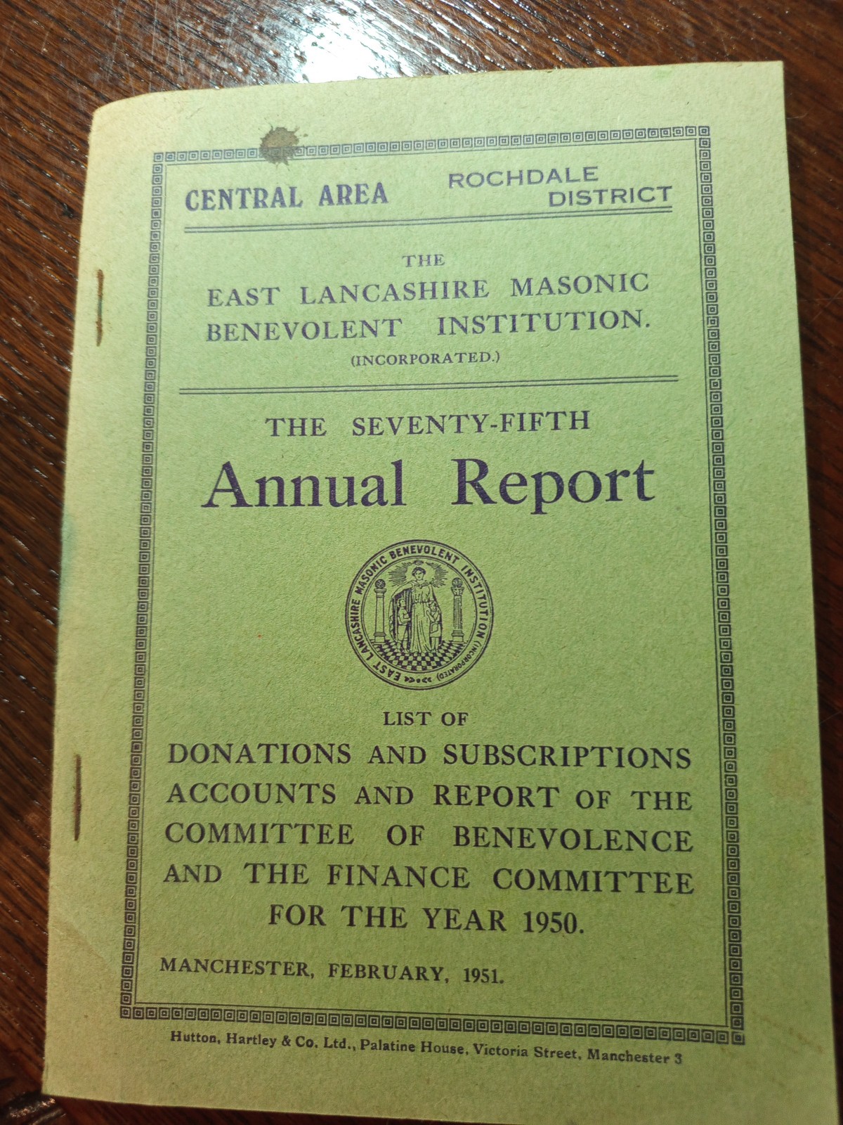 1951 The East Lancashire Masonic Benevolent Institution Freemasonry masonic /200 1951 The East Lancashire Masonic Benevolent Institution Freemasonry masonic /200