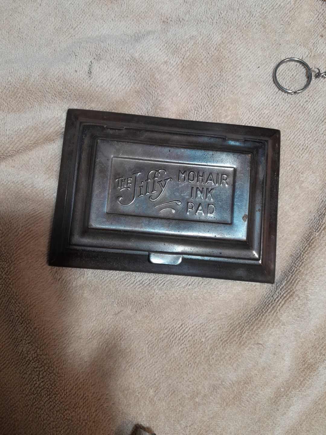 Vintage Jiffy Mohair Ink Pad Metal Case No Inkpad  
