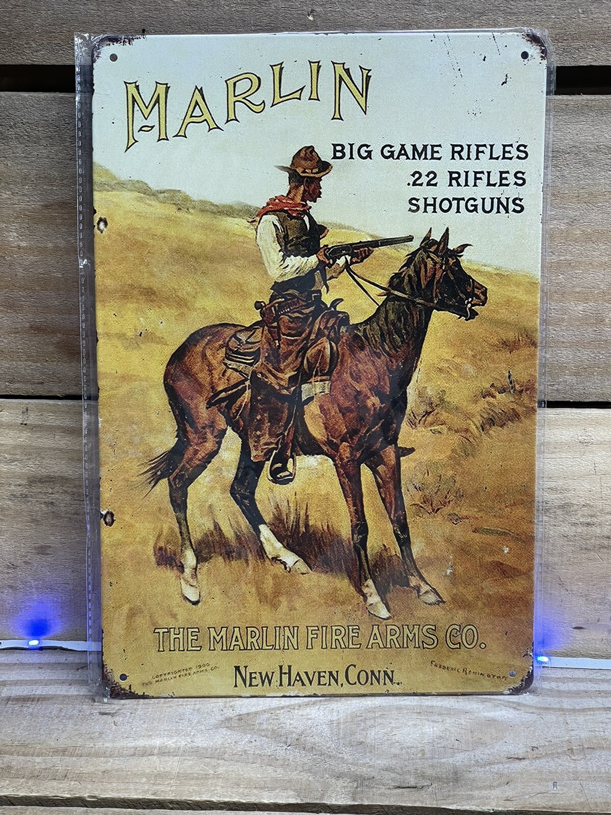 The Marlin Fire Arms - Rare - Metal Sign 8x12