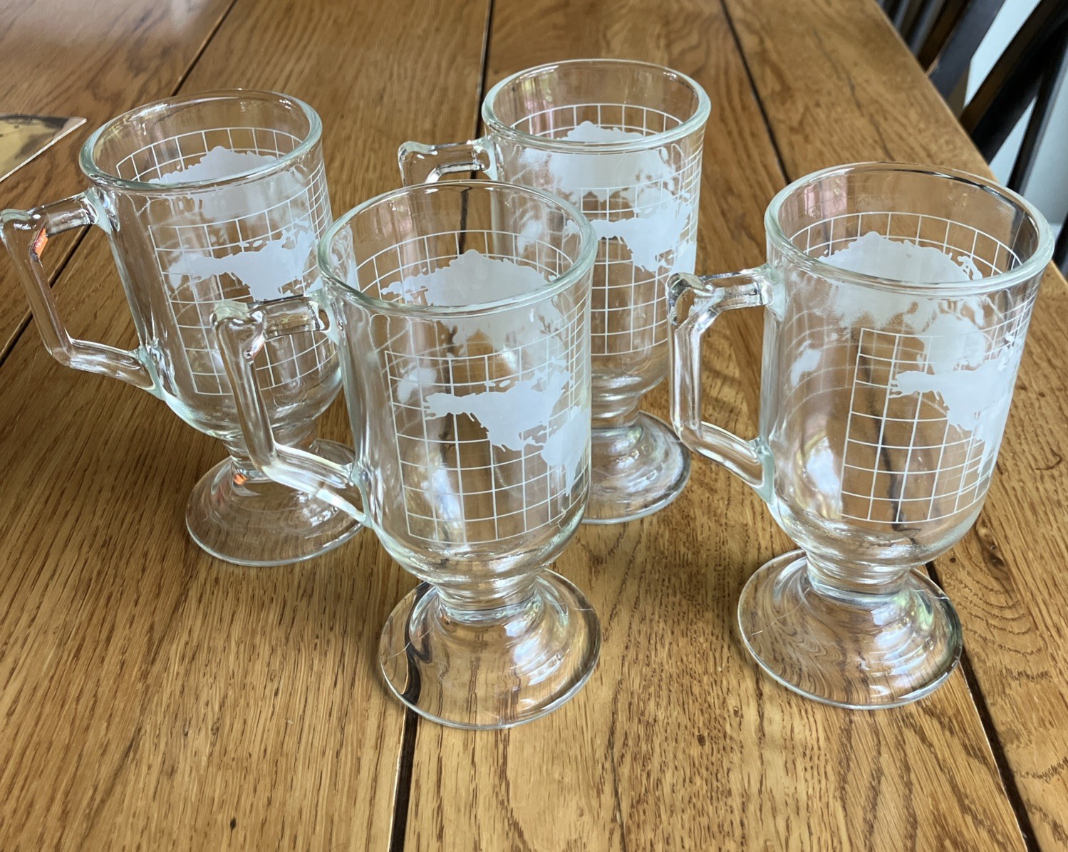 Vintage Nestle Nescafe World Globe Set of 4 Coffee Tall 8 oz Cups Mugs