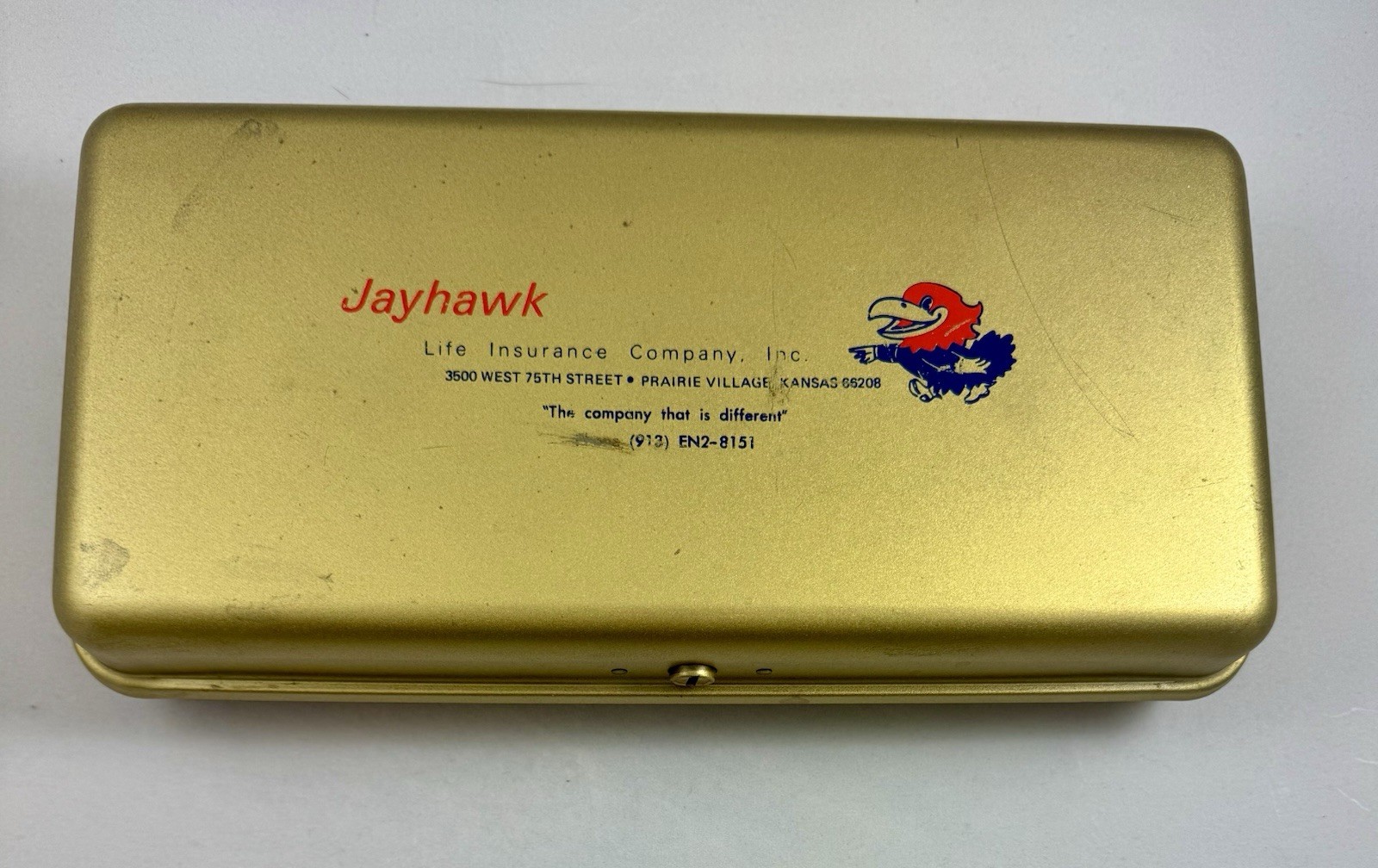 Vtg Kansas JAYHAWK Life Insurance Company LOCK BOX KU