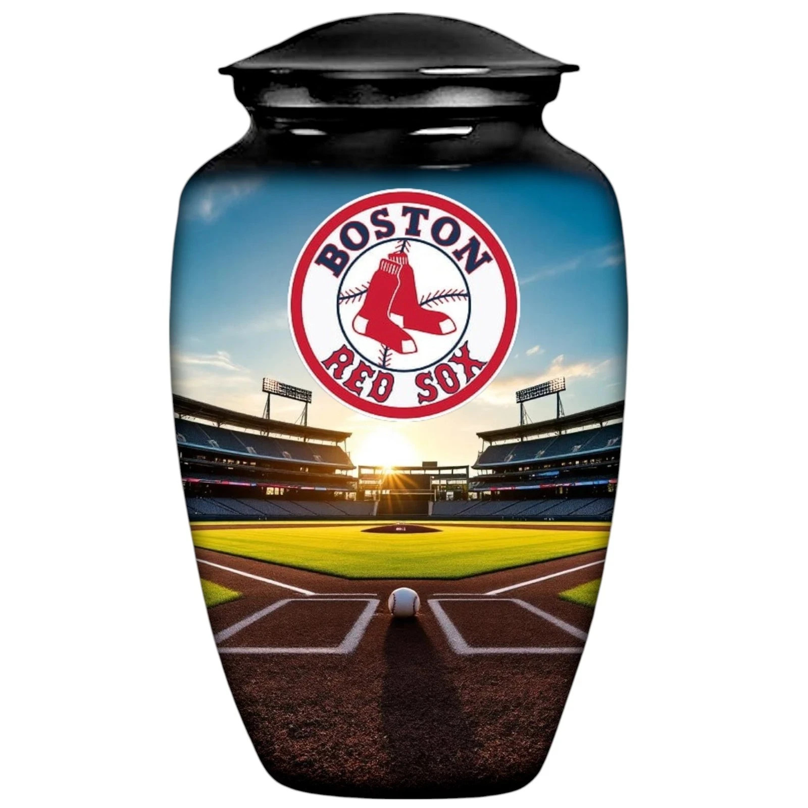 Boston Red Sox Baseball Style Cremation Black Urn Adult Human Ashes ship fedex Boston Red Sox Baseball Style Cremation Black Urn Adult Human Ashes ship fedex