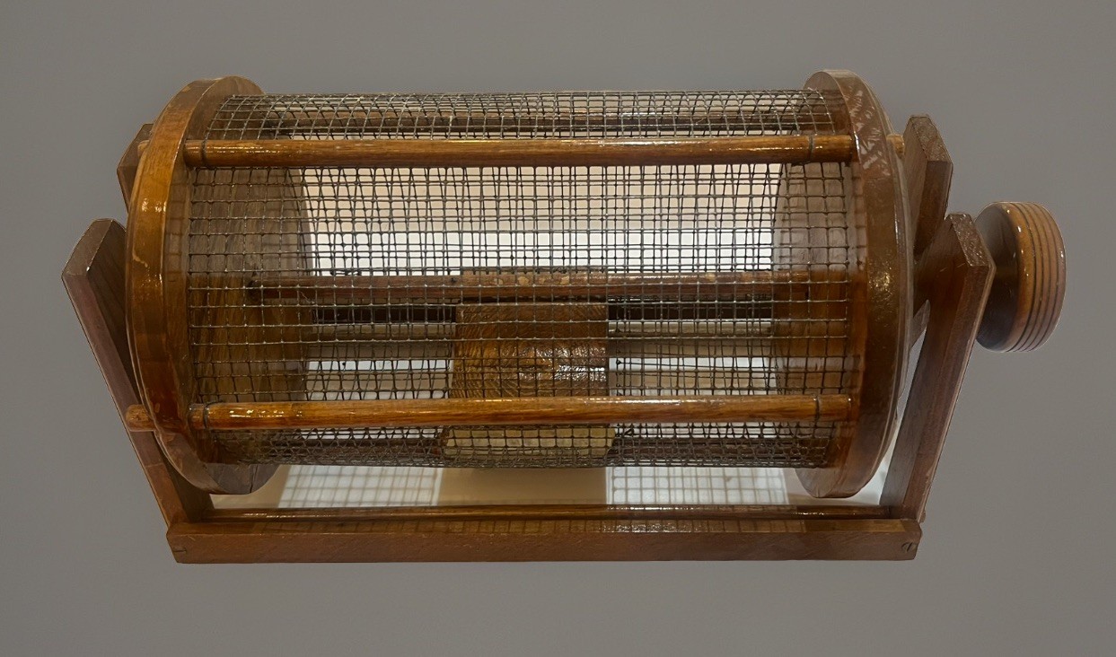 Vintage Handcrafted Wooden Raffle Ticket Spinner Drum Cage Bingo - 13” Long NICE