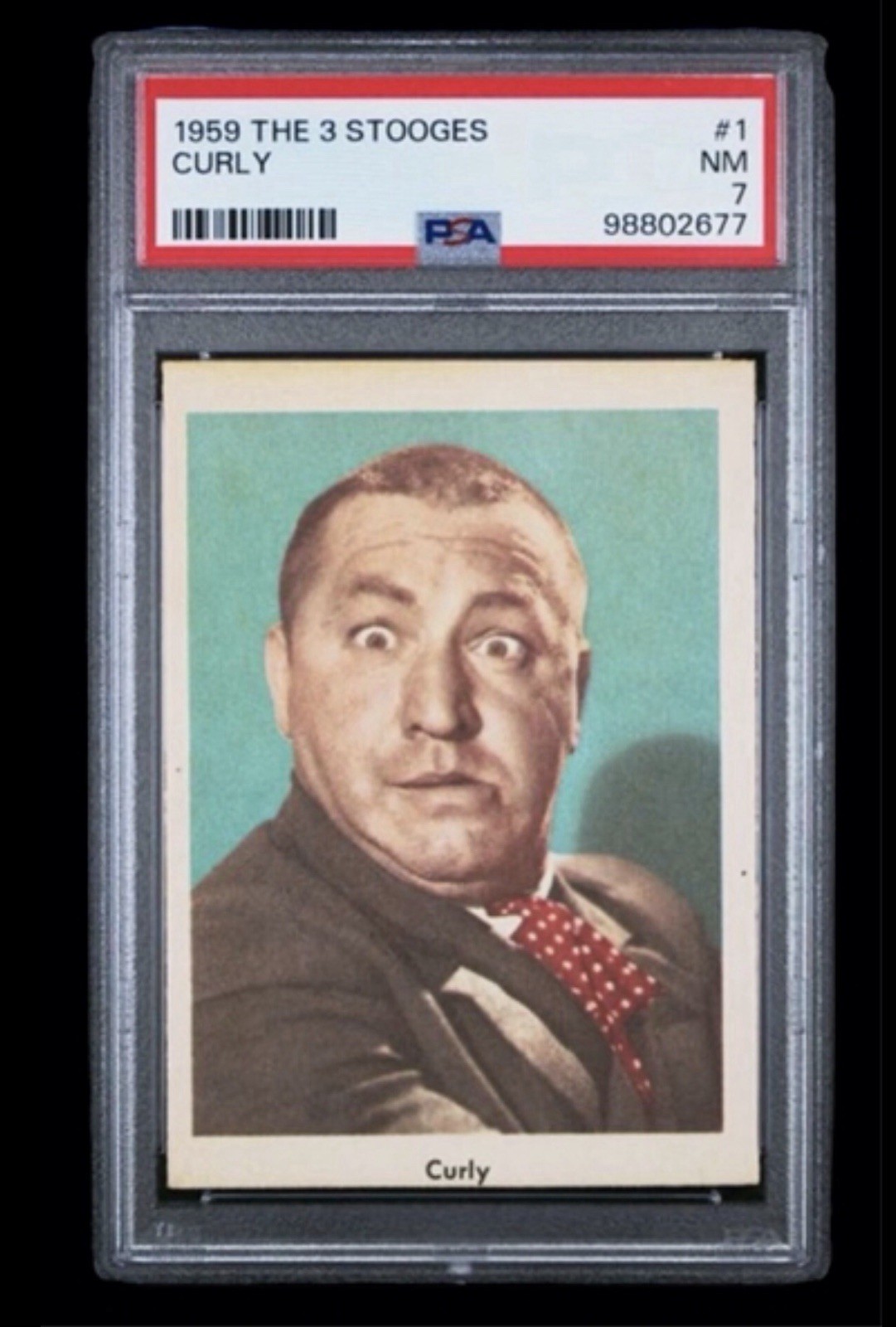 1959 fleer #1 curly howard rc; three stooges 1st appearance rookie PSA 7