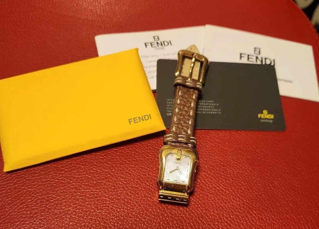 Fendi Watch Quartz Mother Of Pearl Dial Women Rare Luxury Designer Model Limnite