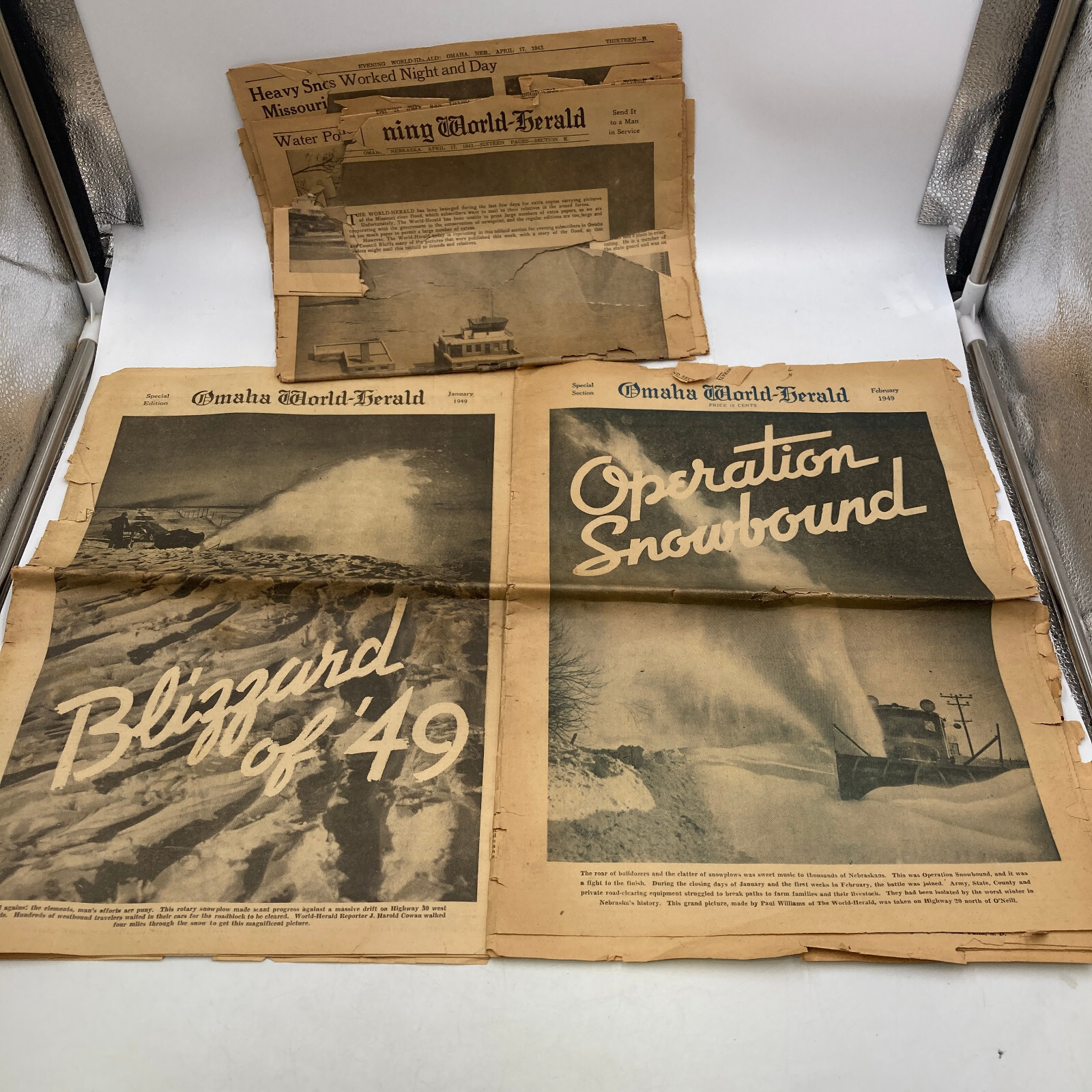 RARE Vintage Jan Feb 1949 BLIZZARD OF \'49 Omaha World Herald Newspaper NEBRASKA
