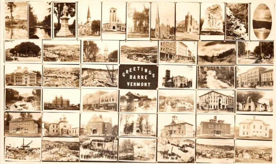 RPPC Real Photo Postcard - Greetings From Barre, Vermont  c1910 - RPPC Checklist