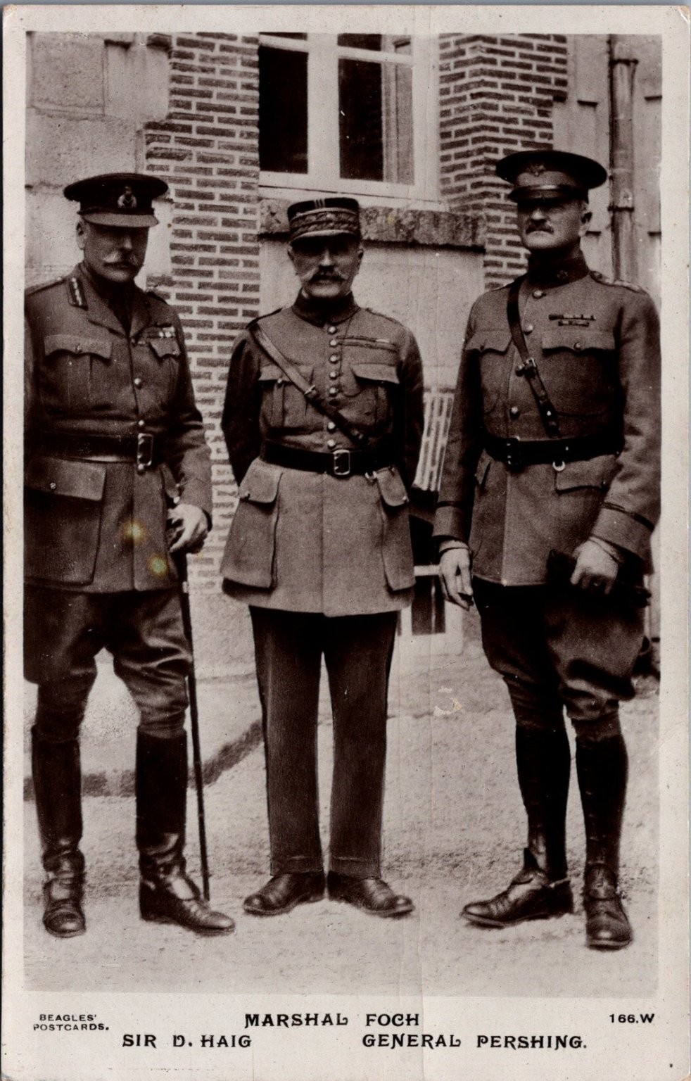 WWI RPPC Sir Douglas Haig Marshal Foch General Pershing Beagles Postcard